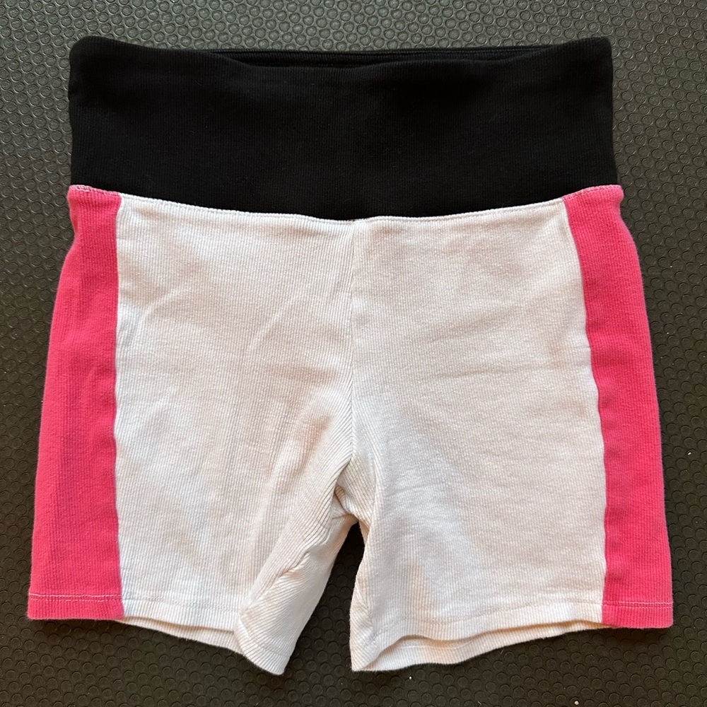 Black and Pink Colorblock Shorts